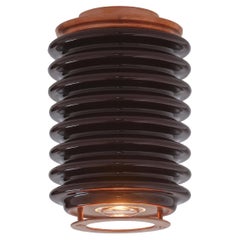 NITA Contemporary Brown Enameled Ceramic & Brushed Copper Ceiling Lights