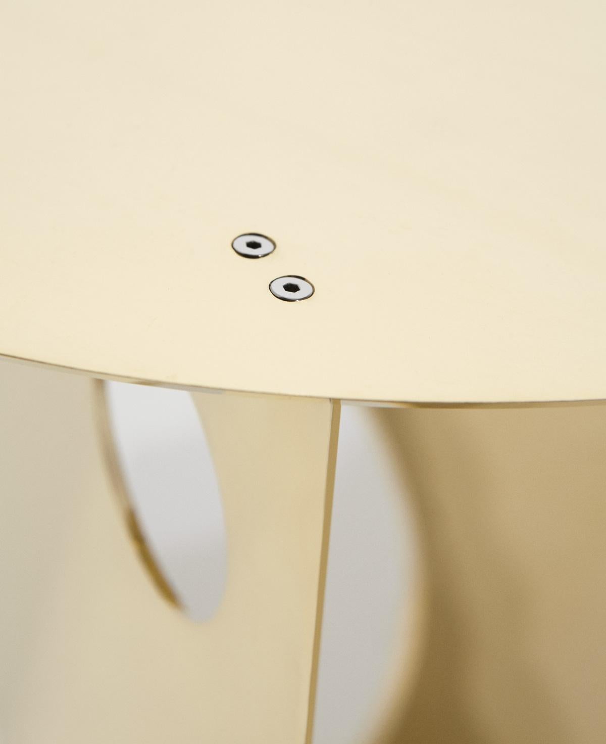 Italian NITA Contemporary Polished Brass Side Table For Sale