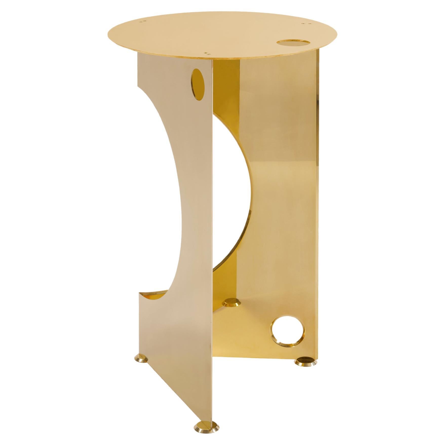 NITA Contemporary Polished Brass Side Table