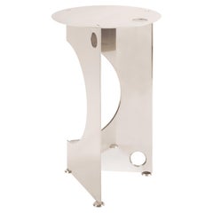 Nita Contemporary Polished Silvered Brass Side Table