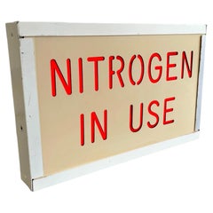 Leuchtschild „Nitrogen In Use“, 1970er Jahre, USA
