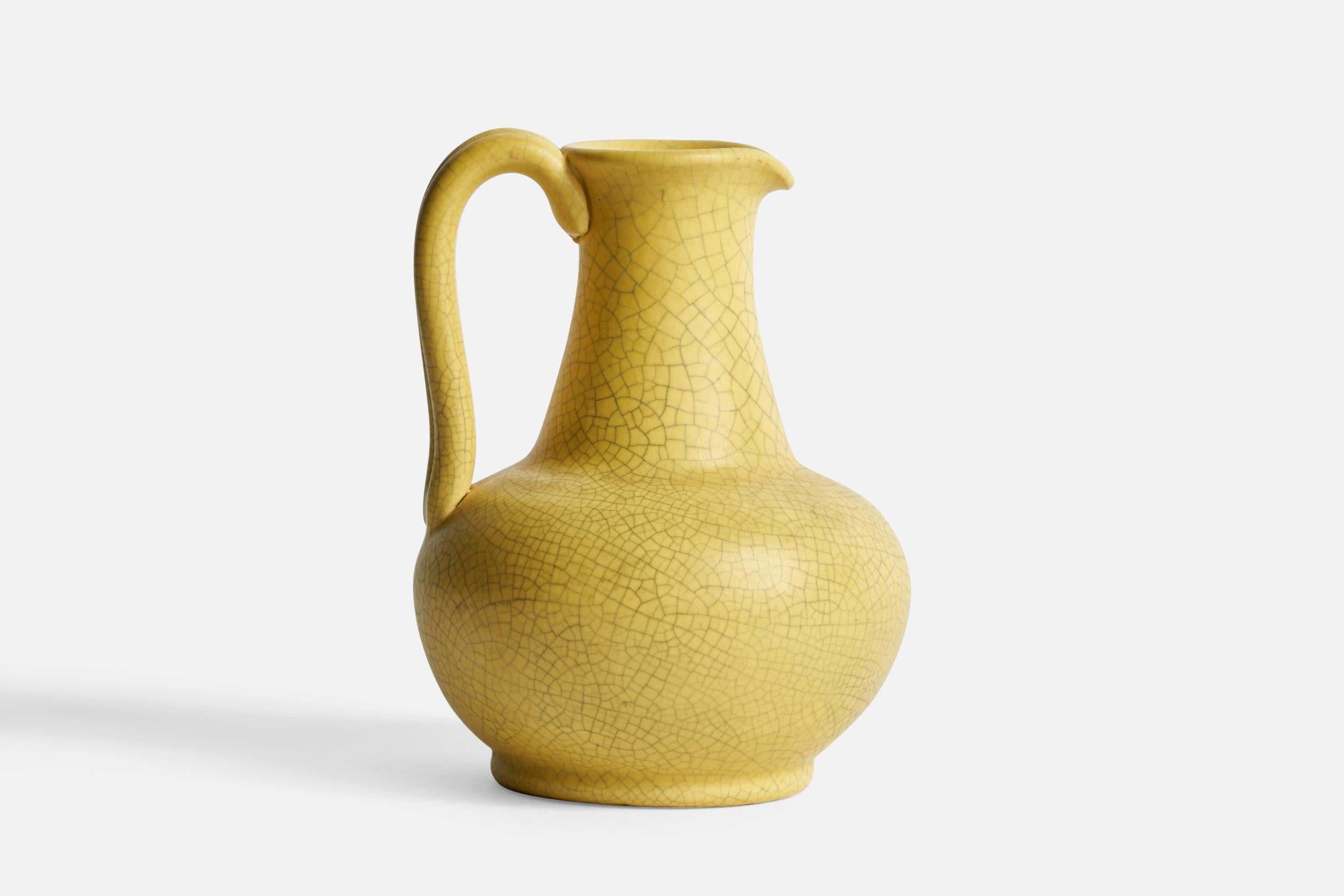 Nittsjö, Small Pitcher, Ceramic, Sweden, 1930s. In Good Condition For Sale In High Point, NC