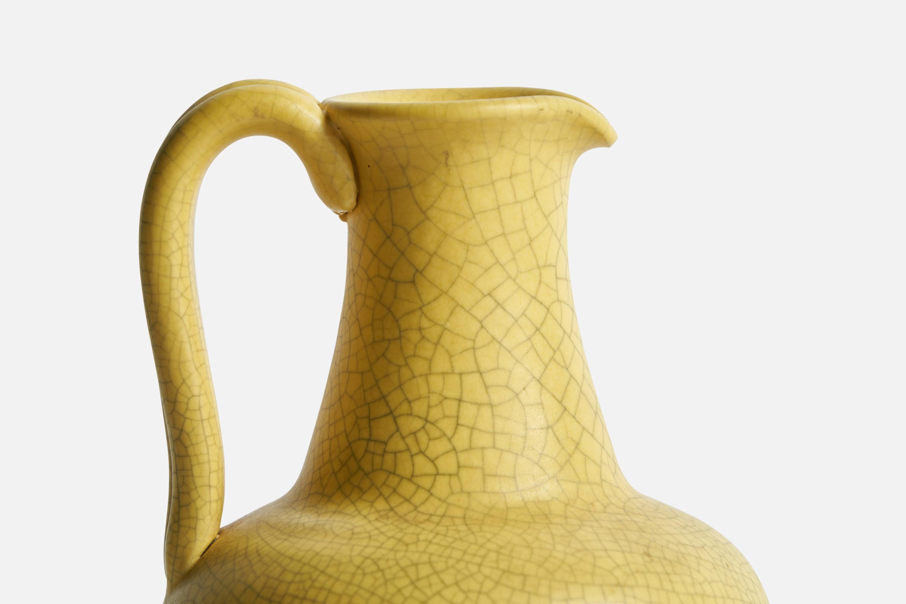 Mid-20th Century Nittsjö, Small Pitcher, Ceramic, Sweden, 1930s. For Sale