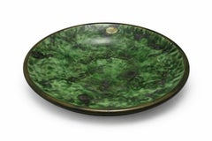Nittsjö Sweden - Art Deco Green Glazed Ceramic Bowl, 1930s