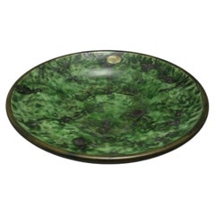 Nittsjö Sweden - Art Deco Green Glazed Ceramic Bowl, 1930s