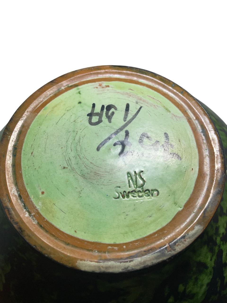 Fait main Nittsjö Sweden, Erik Mornils - Vase en céramique en vente