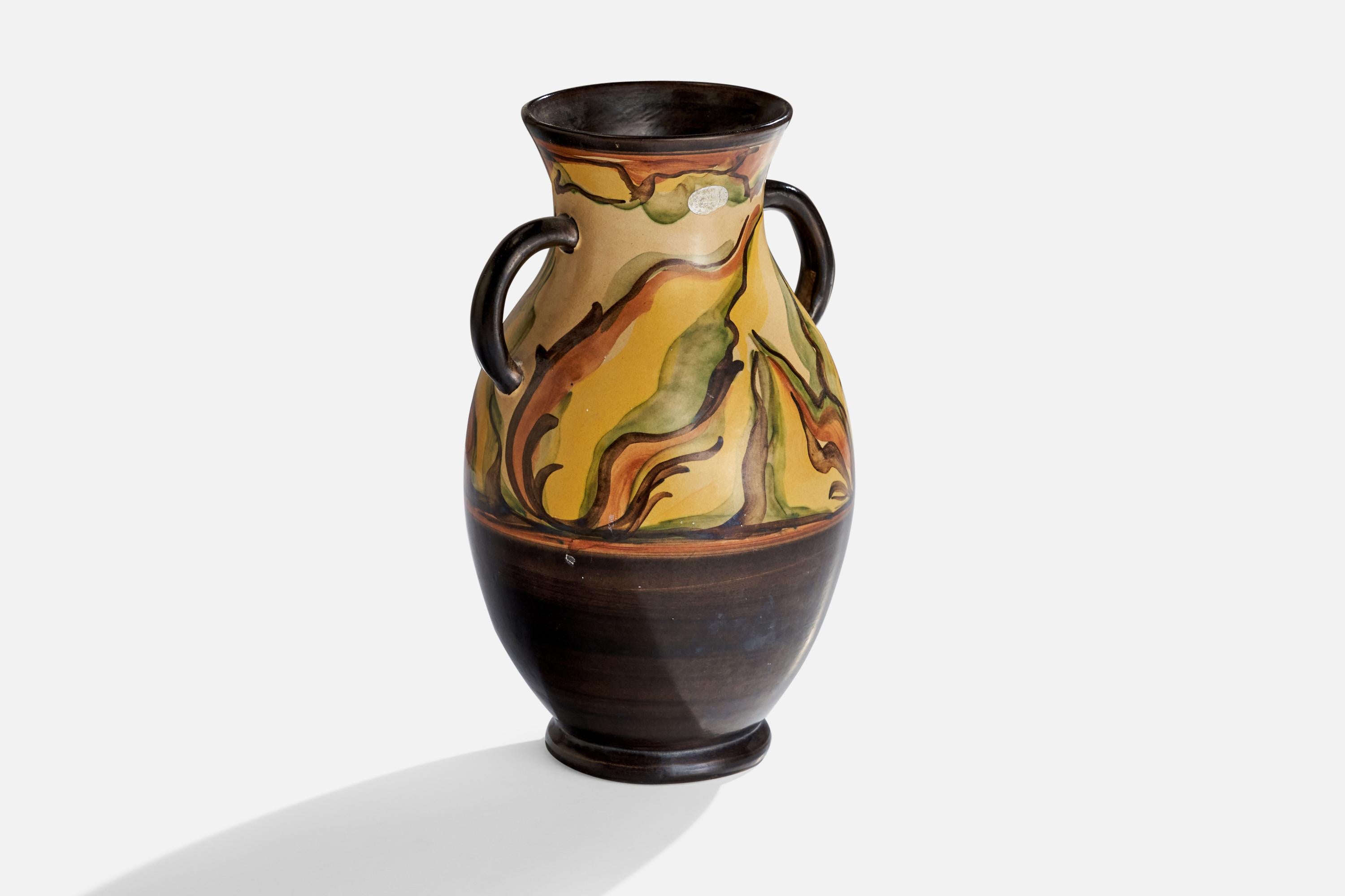 Scandinavian Modern Nittsjö, Vase, Ceramic, Sweden, 1930s For Sale