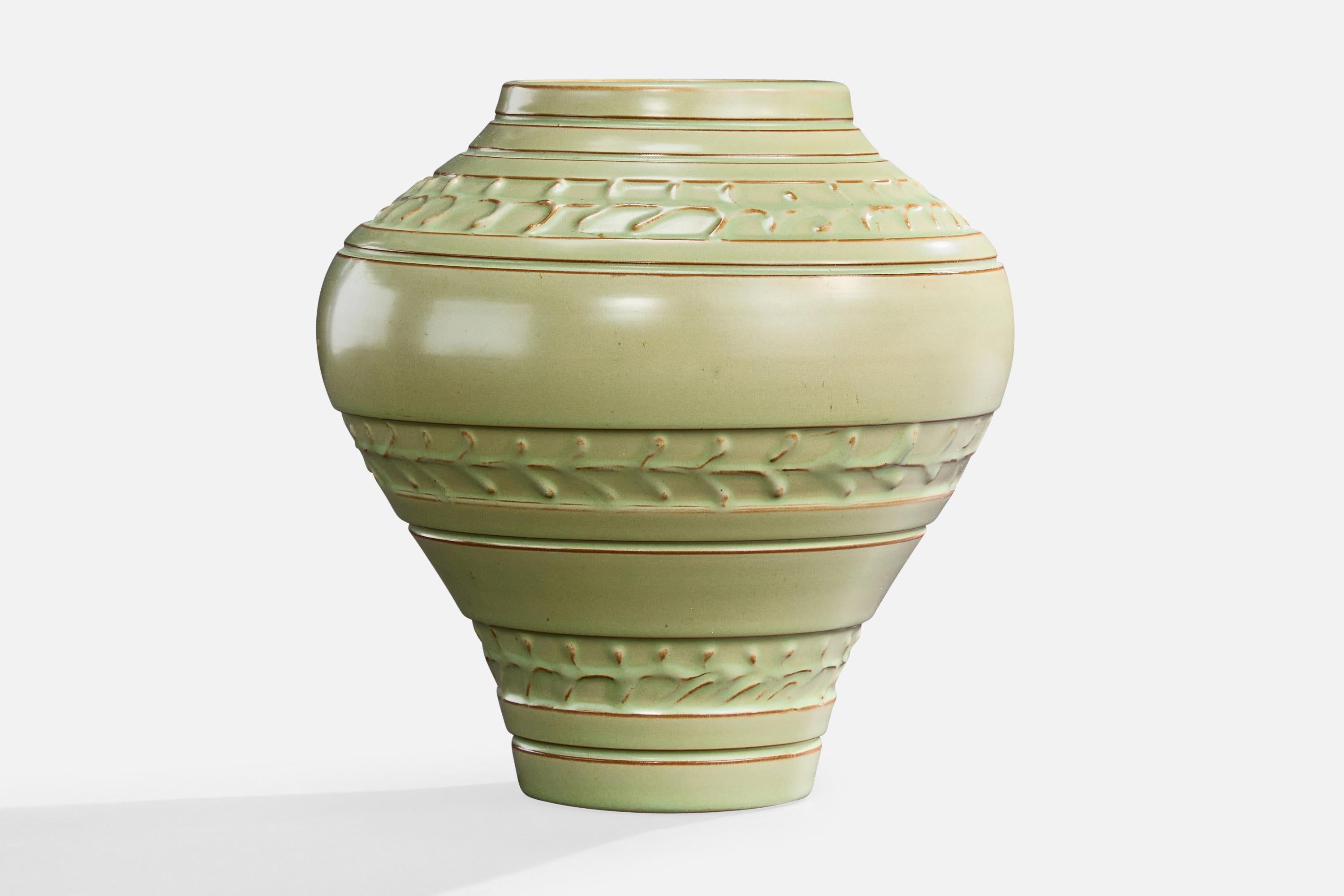 Scandinave moderne Nittsjö, vase, céramique, Suède, années 1930 en vente