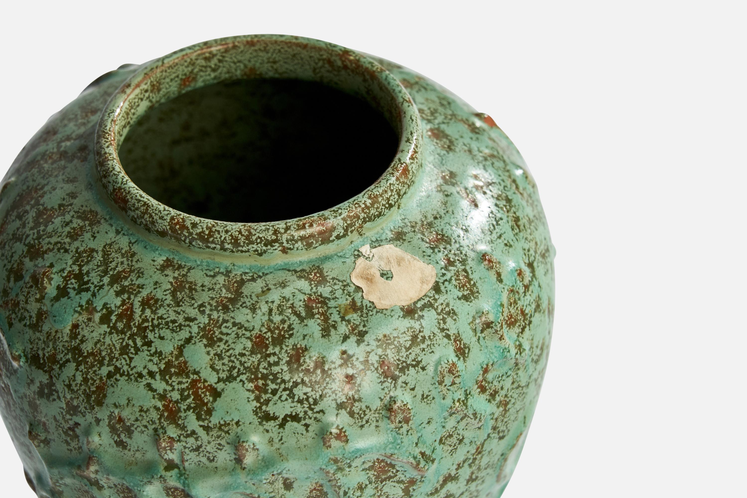 Nittsjö, vase, céramique, Suède, années 1930 Bon état - En vente à High Point, NC