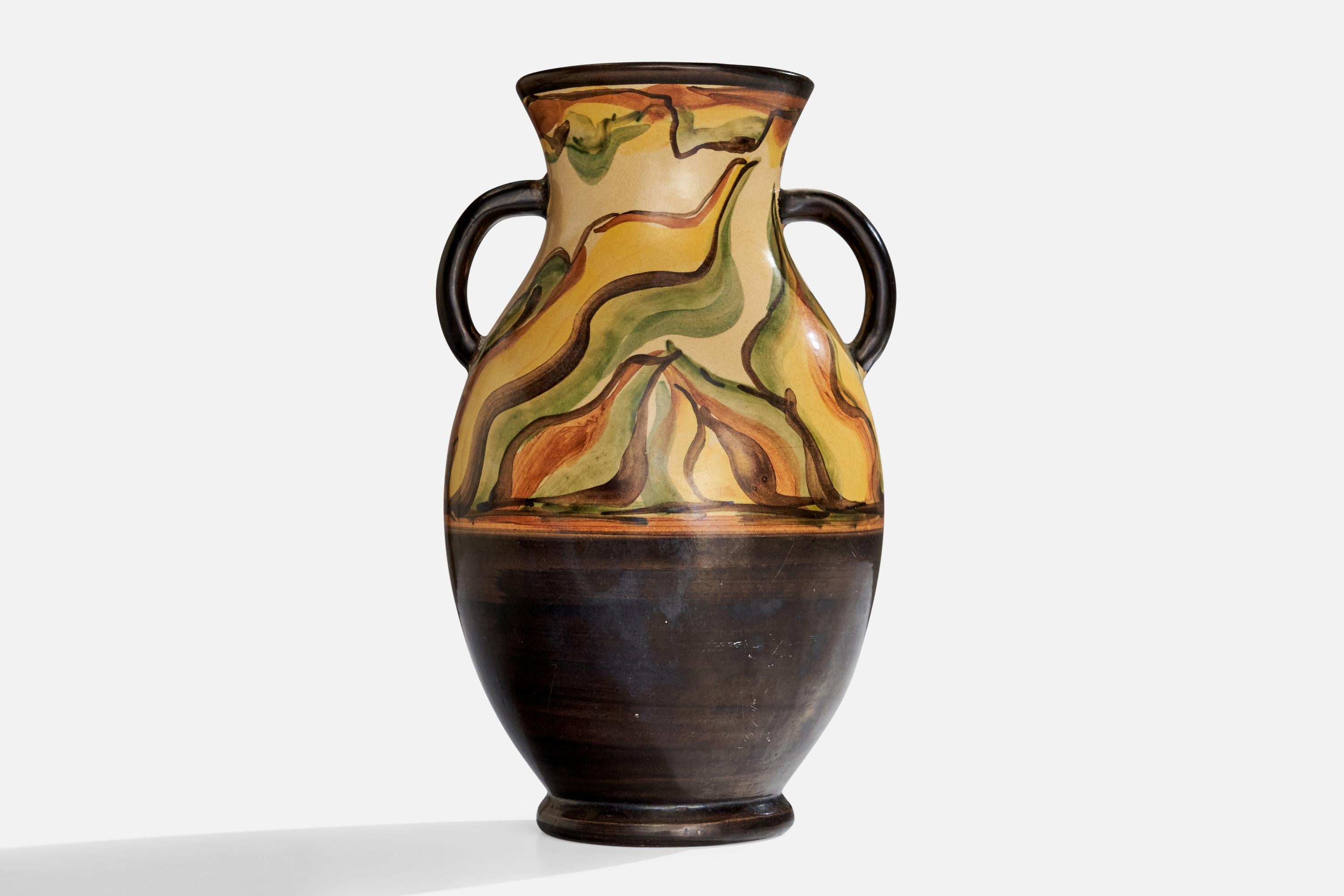 Nittsjö, Vase, Ceramic, Sweden, 1930s In Good Condition For Sale In High Point, NC