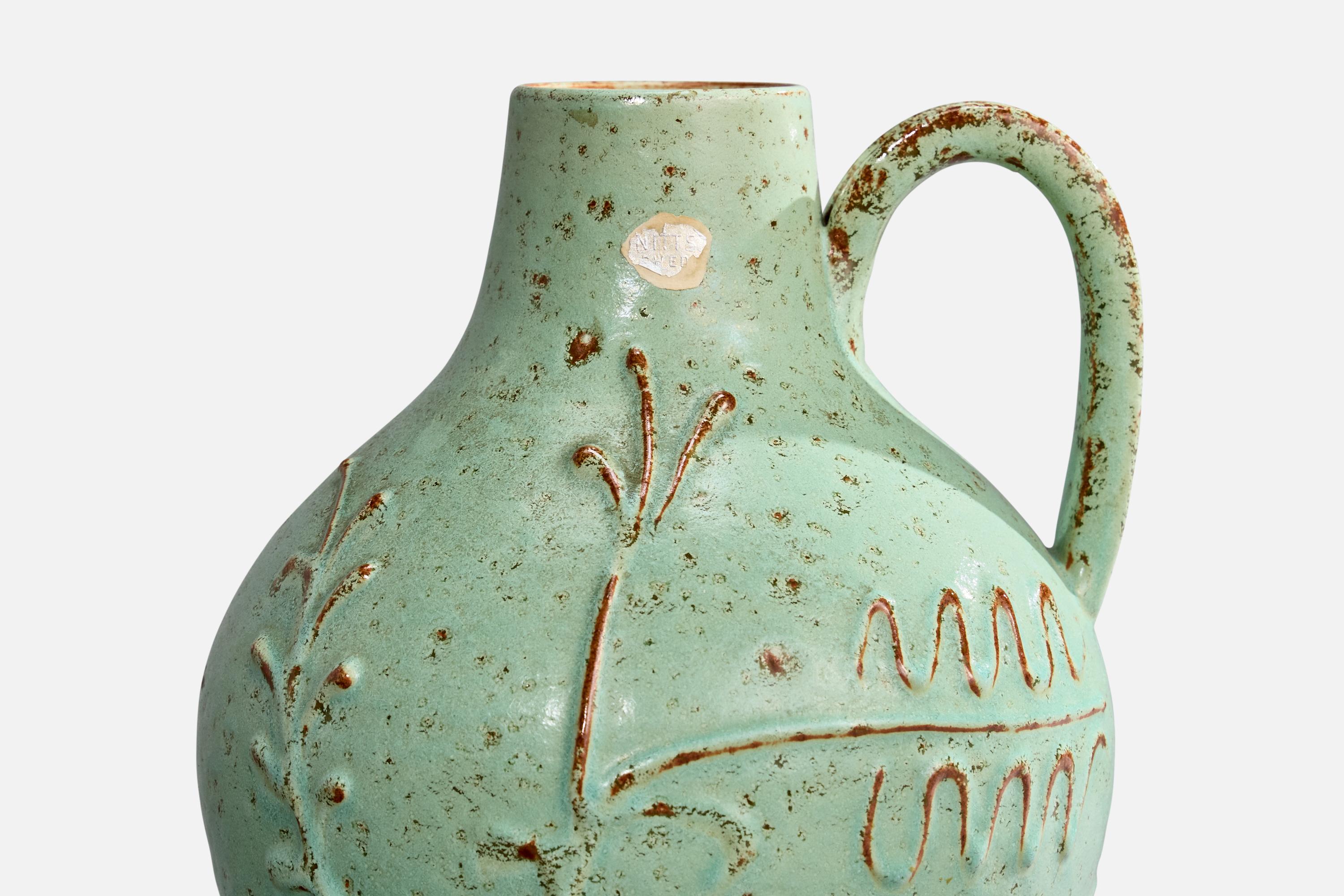 Milieu du XXe siècle Nittsjö, vase, céramique, Suède, années 1930 en vente