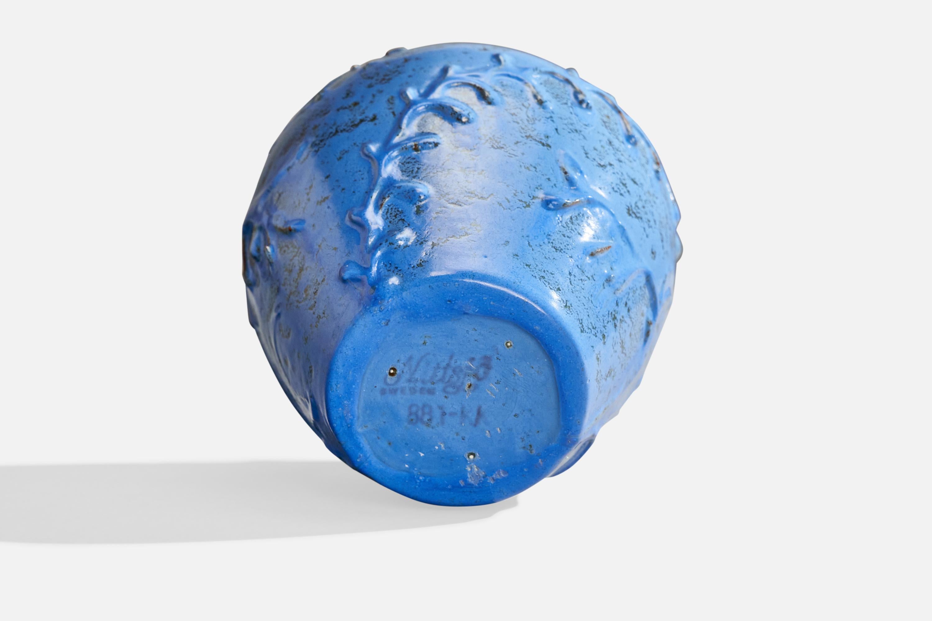 Céramique Nittsjö, vase, céramique, Suède, années 1930 en vente