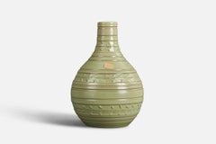 Nittsjö, Vase, Green-Glazed Earthenware, Sweden, 1940s