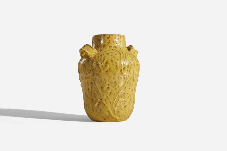 Nittsjö, Vase, YellowGlazed Earthenware, Sweden, 1940s For Sale at 1stDibs
