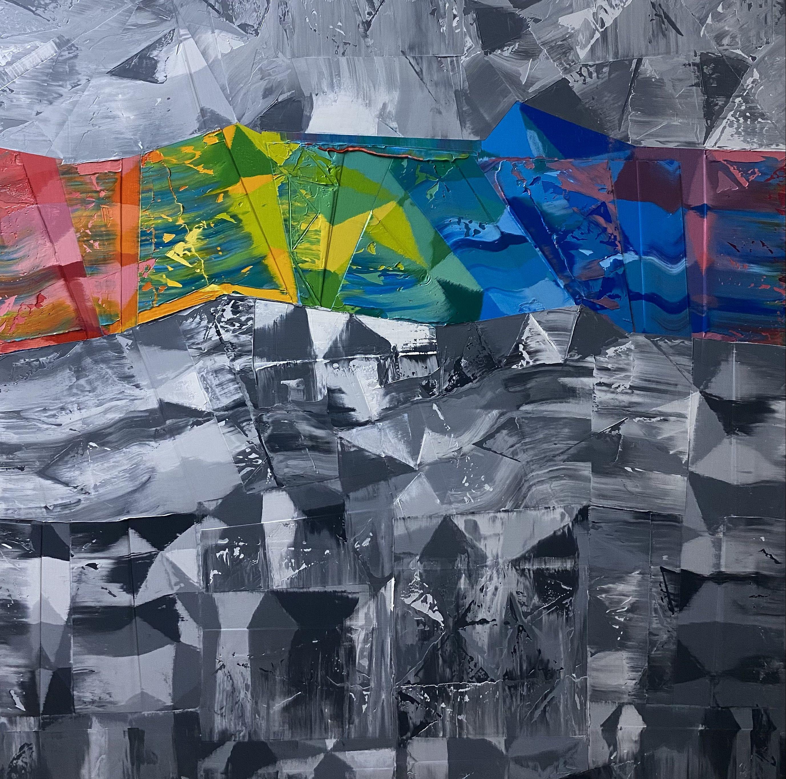 Original Contemporary Abstract Painting.    O  O  O ------- Classic Abstract Painting  Geometric simplicity  Colour Harmony and textures  *  *  *  * I have captured a moment in time where i got the opportunity to find deeper  power in myself when