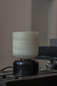 Nix Table Lamp in Onyx & Blackened Steel by Nuumbra