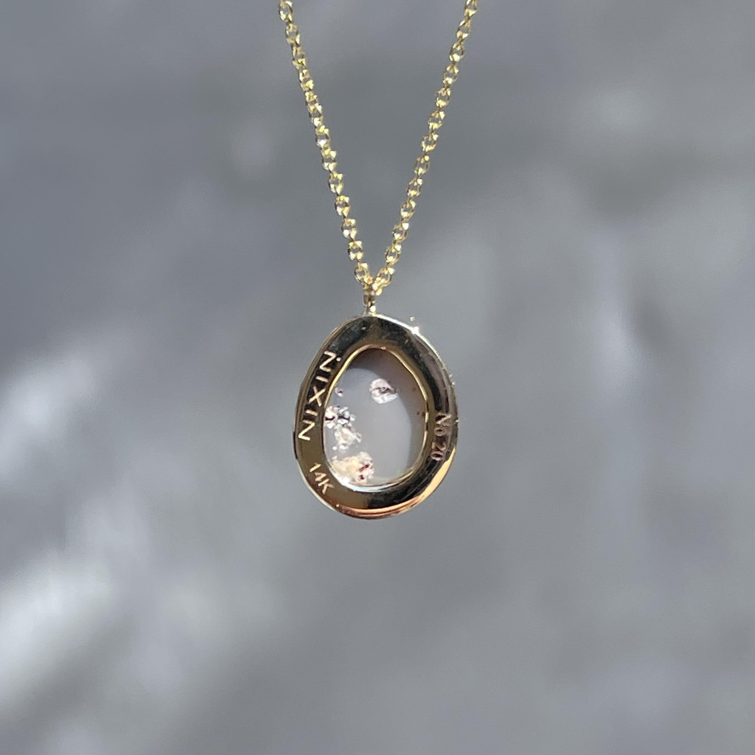 NIXIN Jewelry Unicorn Tear Australian Opal Necklace No. 20 in 14k Gold For Sale 4