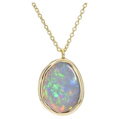 NIXIN Jewelry Unicorn Tear Australian Opal Necklace No. 20 in 14k Gold