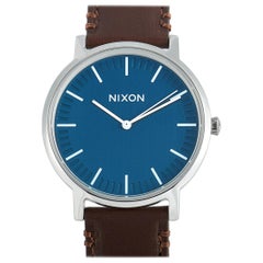 Nixon Porter Leather Navy or Brown Watch A1058-879-00