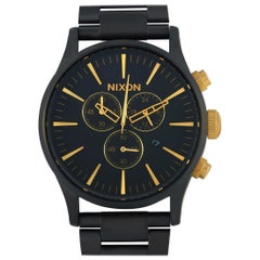 Nixon Sentry Chrono Matte Black/Gold Watch A386-1041-00