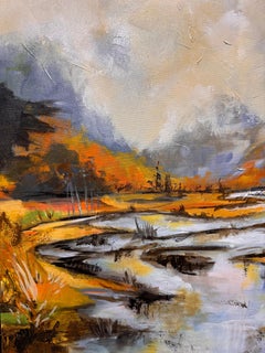 Goldenes Land: Abstrakt-impressionistische Landschaft