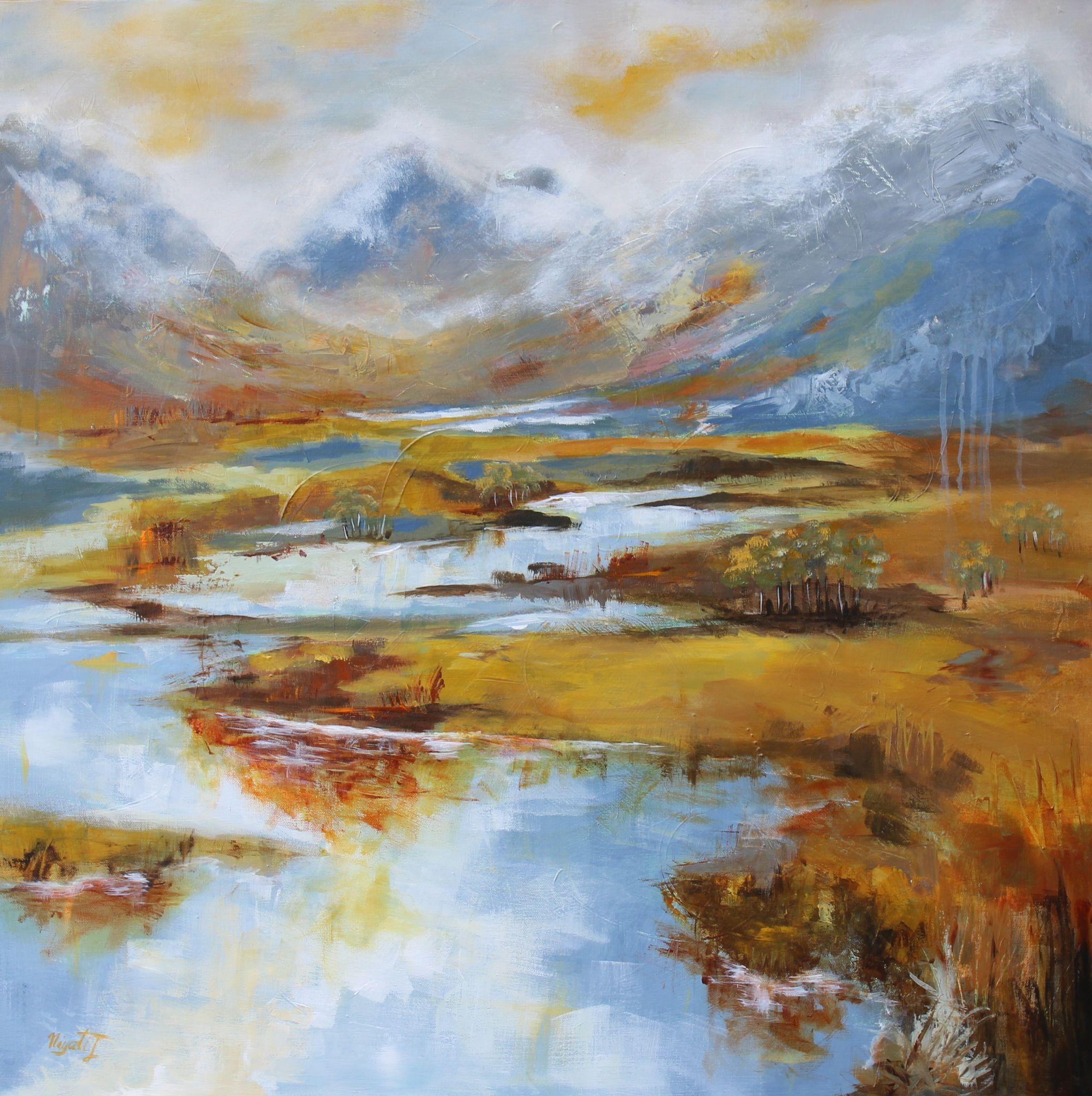 Velvet Horizon: Abstract Impressionist Landscape