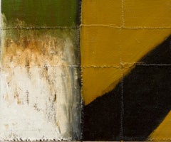 'Untitled', landscape, trees, burlap, oil on canvas, bold, signed, Azerbaijan