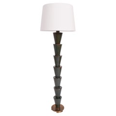 Lampada da terra "Nizwa" in ceramica blu e verde