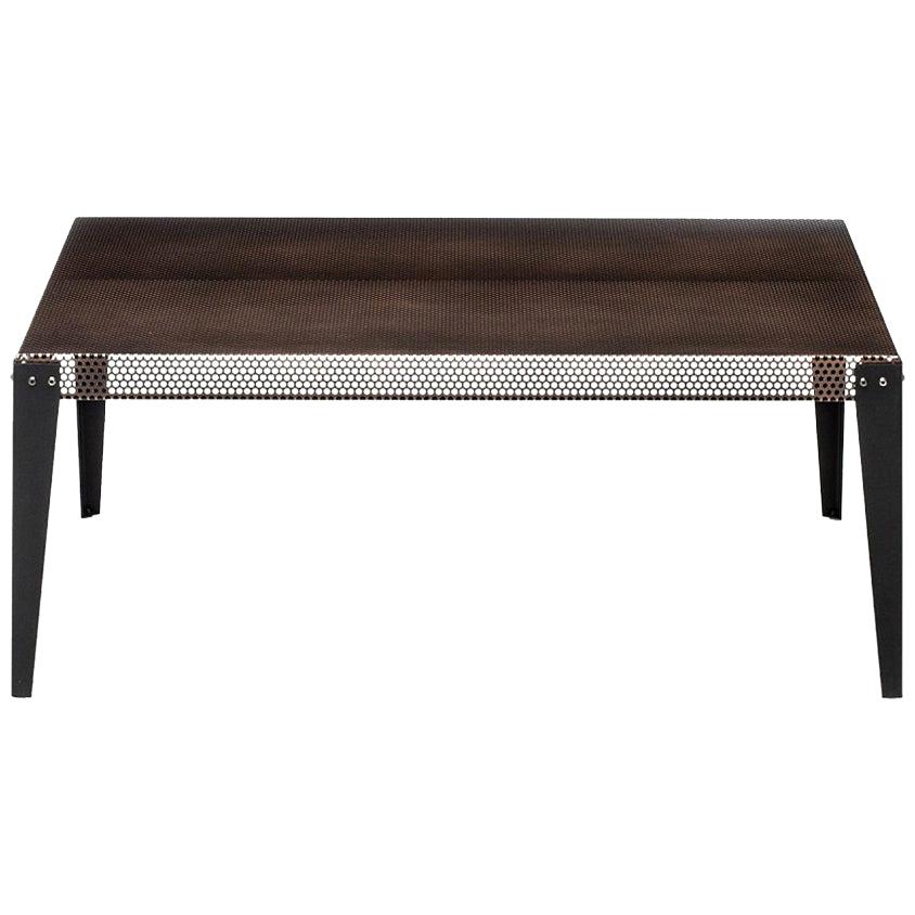 Niedriger, rechteckiger Tisch ""Nizza" aus Kupfer mit perforierter Stahlplatte von Moroso für Diesel