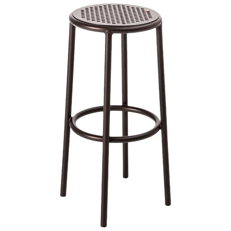 "Nizza" Copper Varnished Aluminum Structure and Seat Stool by Moroso for Diesel For Sale