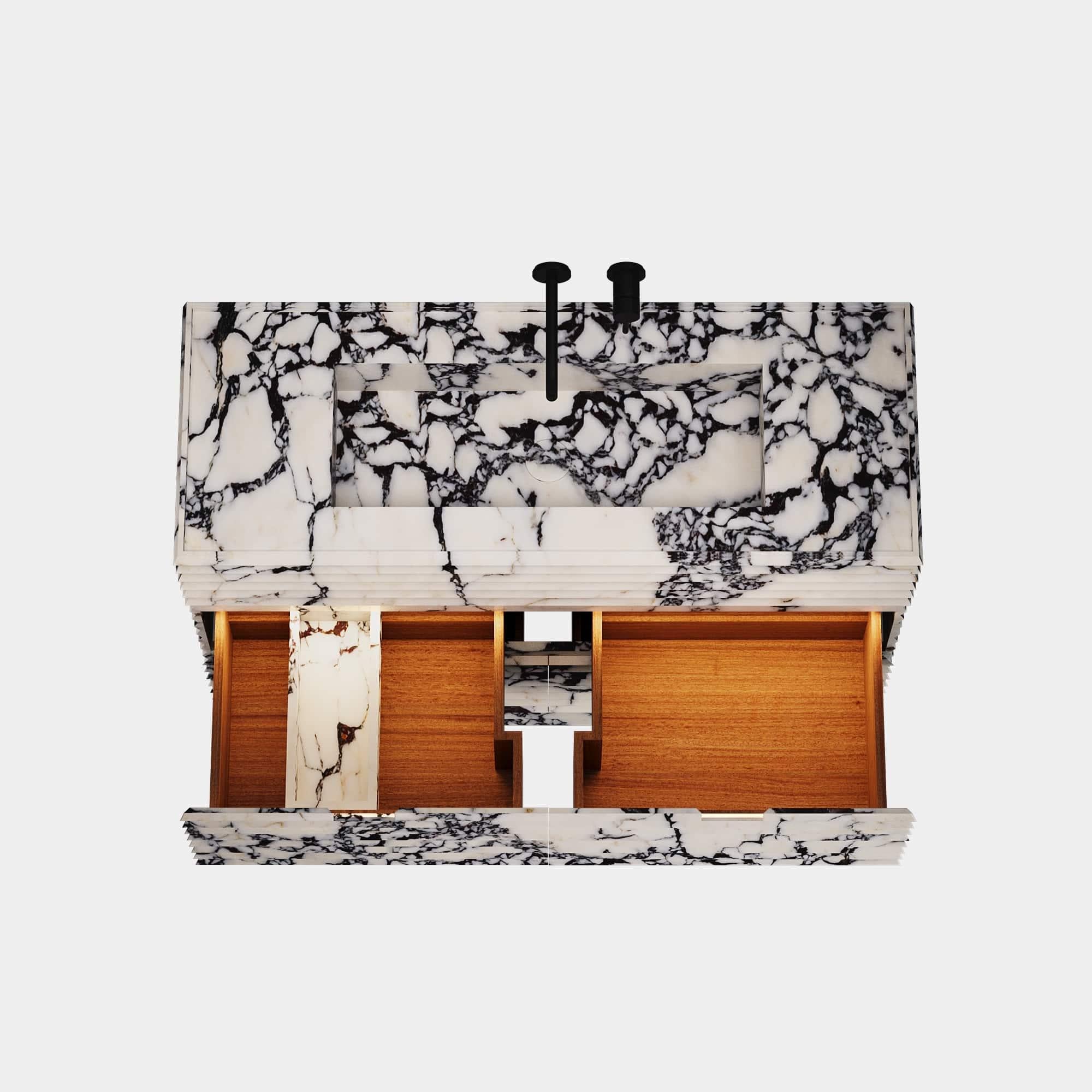 Njord - Mobiletto da bagno in marmo a coste - Calacatta Viola - Grande In condizioni Nuovo in vendita a Lisbon, PT