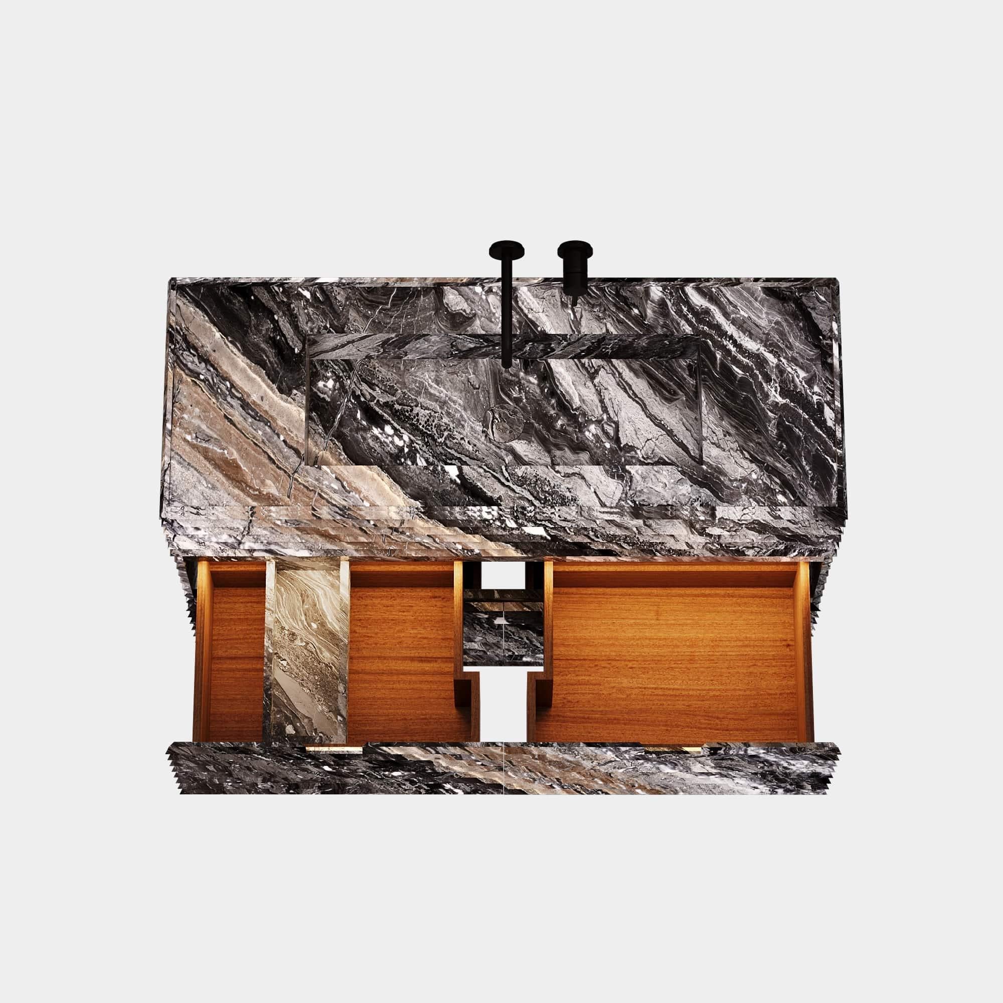 Vanity de salle de bains Njord - Gris Galaxy - Large en vente 2