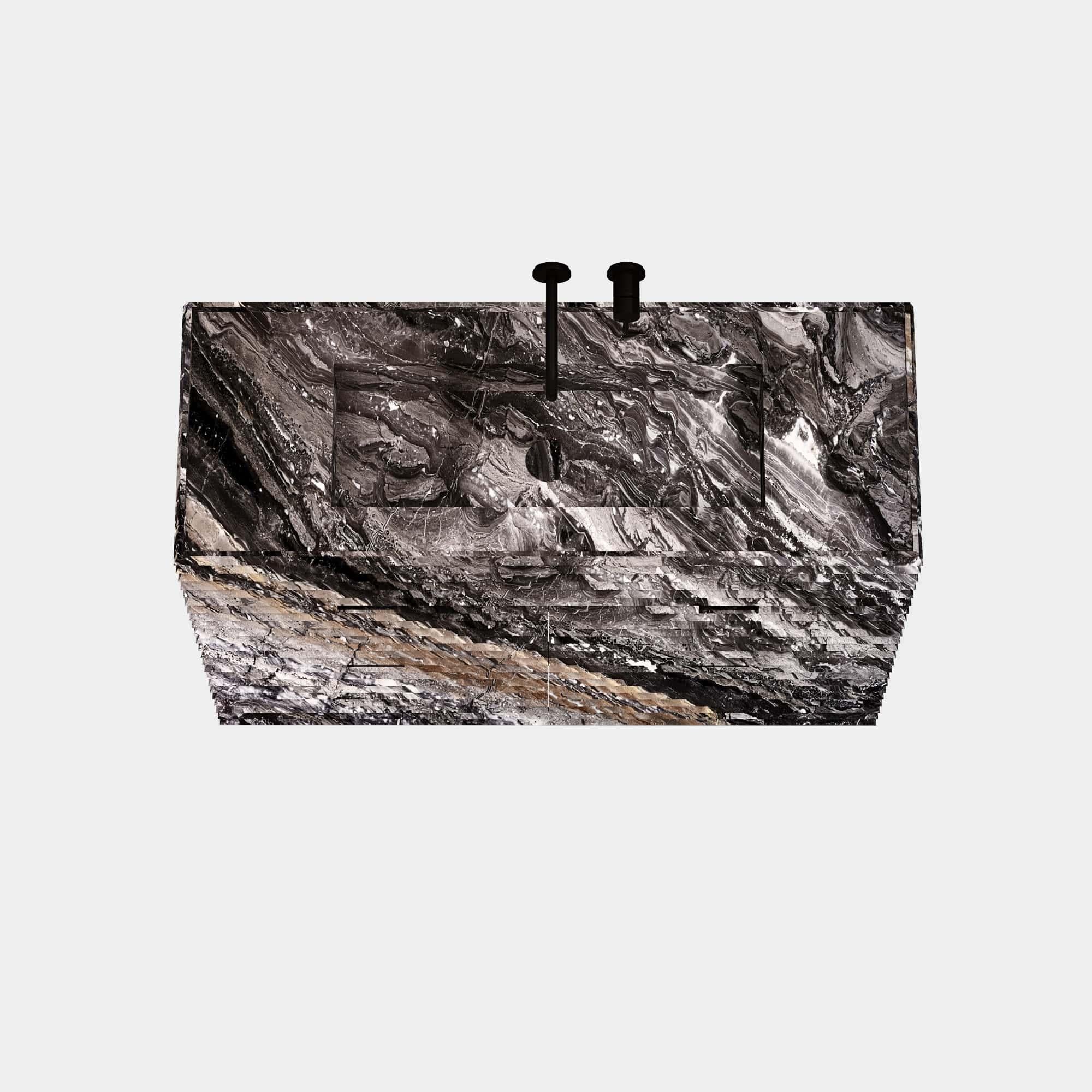 XXIe siècle et contemporain Vanity de salle de bains Njord - Gris Galaxy - Large en vente