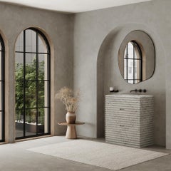 Njord - Ribbed Marble Bathroom Vanity - M-White Carrara