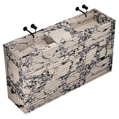 Njord - Marmo nervato - Mobile da bagno con doppio lavabo - Calacatta Viola