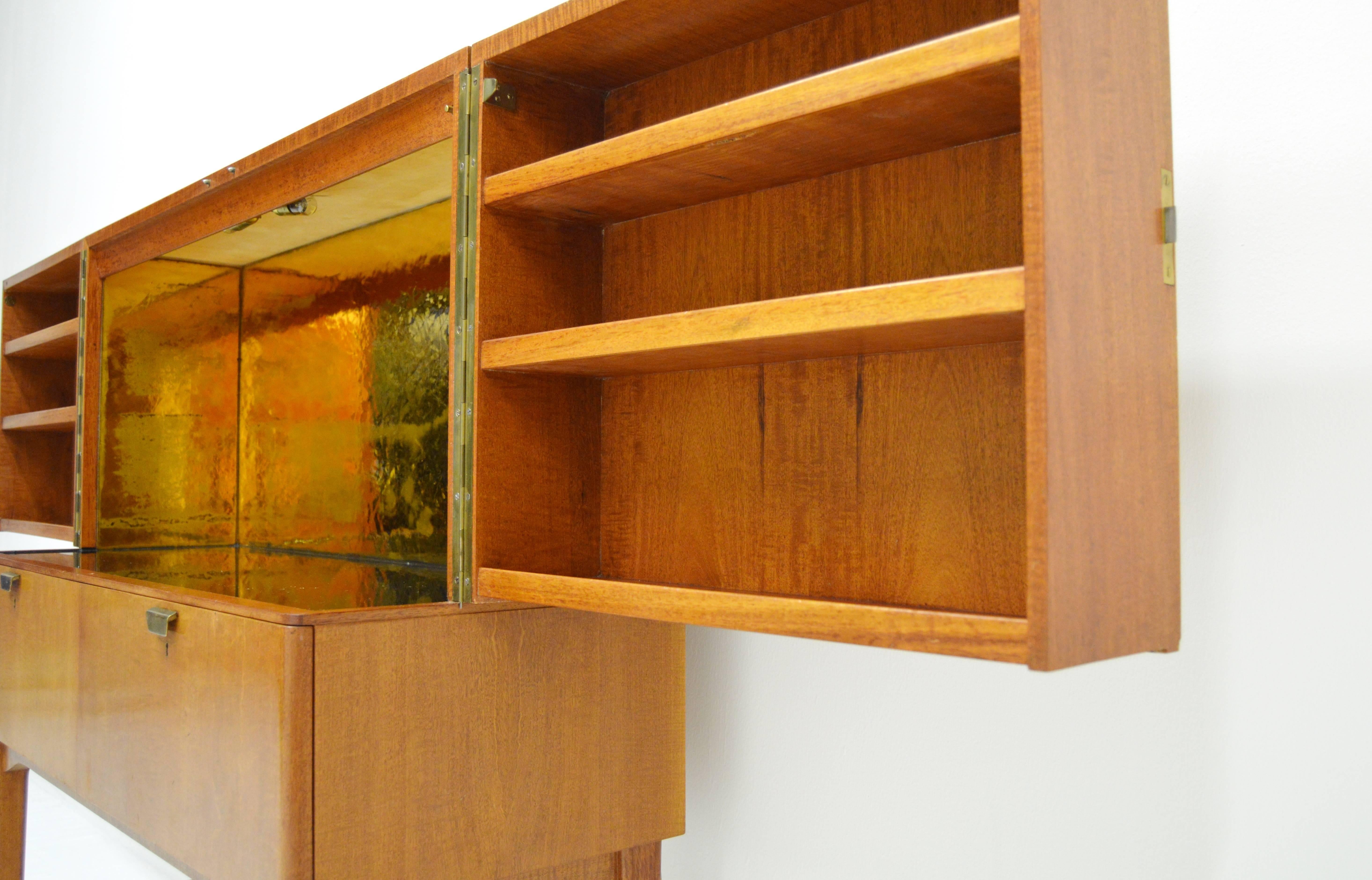 NK Bar Cabinet with Golden Mirror Inside, circa 1950s For Sale 3