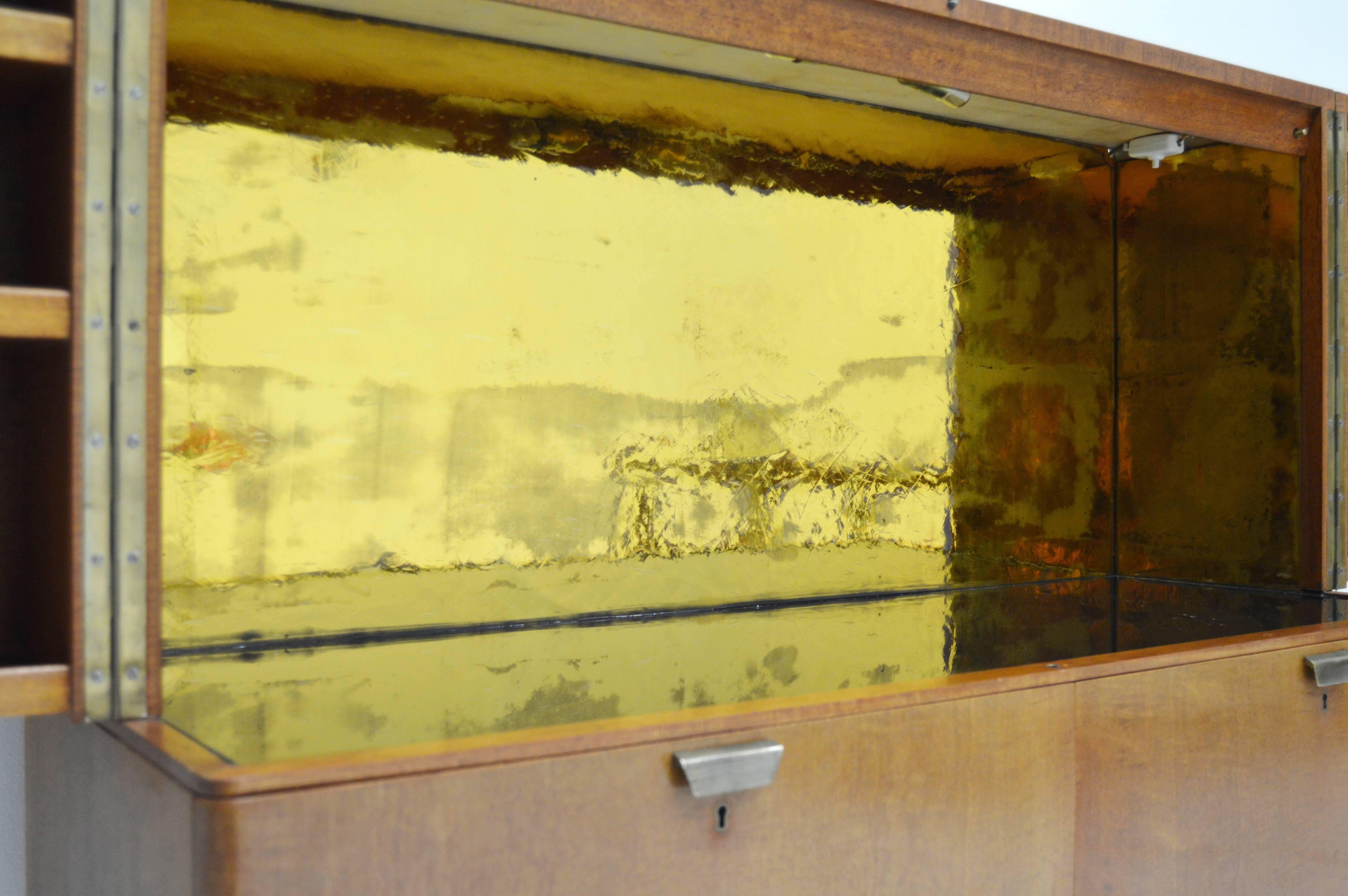 NK Bar Cabinet with Golden Mirror Inside, circa 1950s For Sale 5