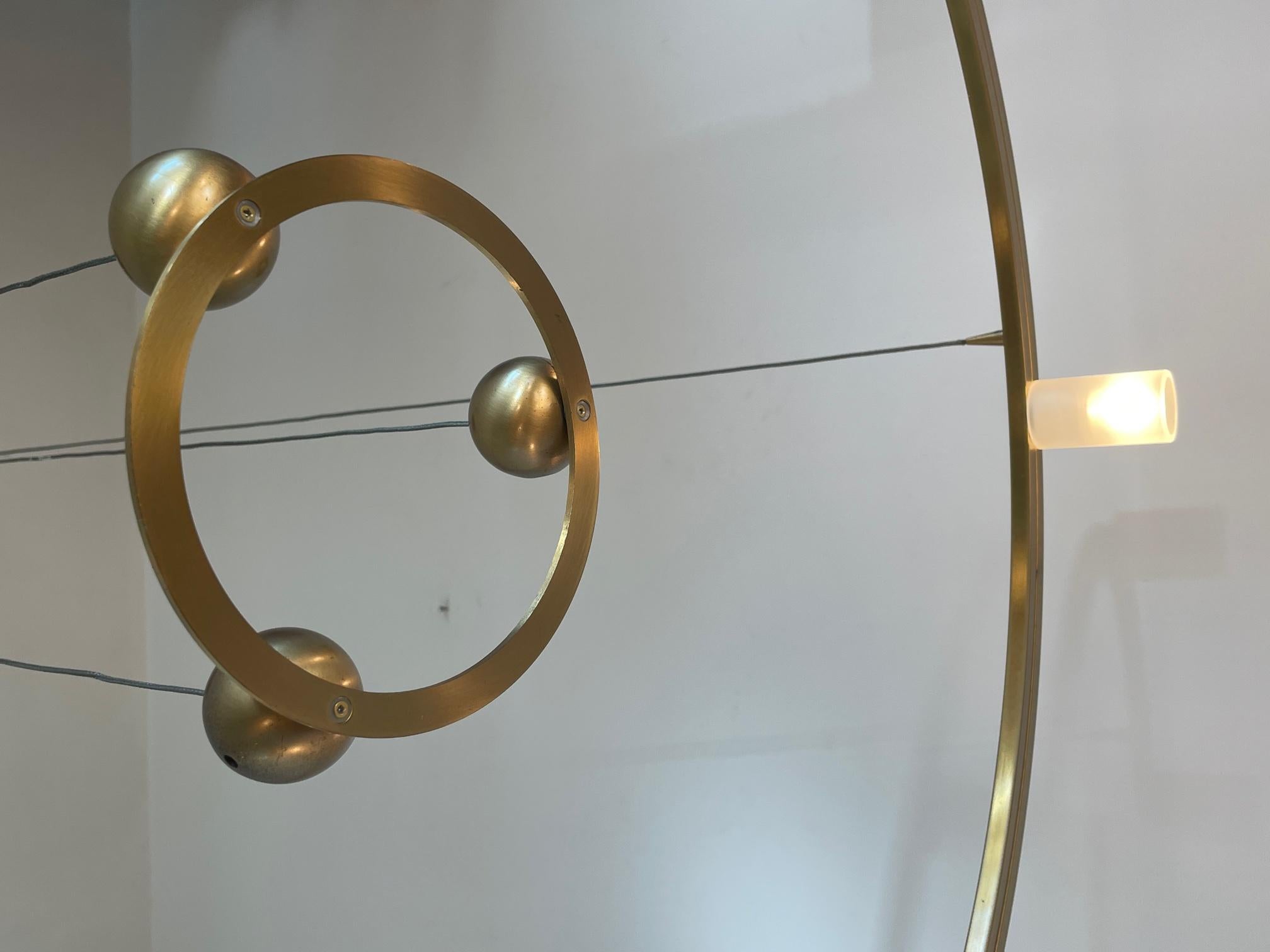 Nlicht Lamp, Adjustable Chandelier by N Licht Germany, Brass Pendant Unique Lamp For Sale 3
