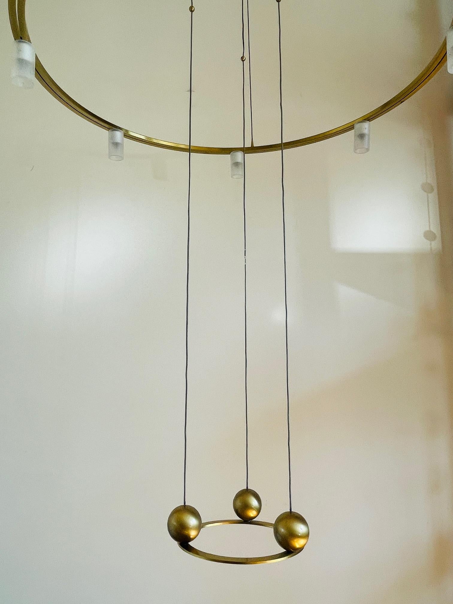 Nlicht Lamp, Adjustable Chandelier by N Licht Germany, Brass Pendant Unique Lamp For Sale 7