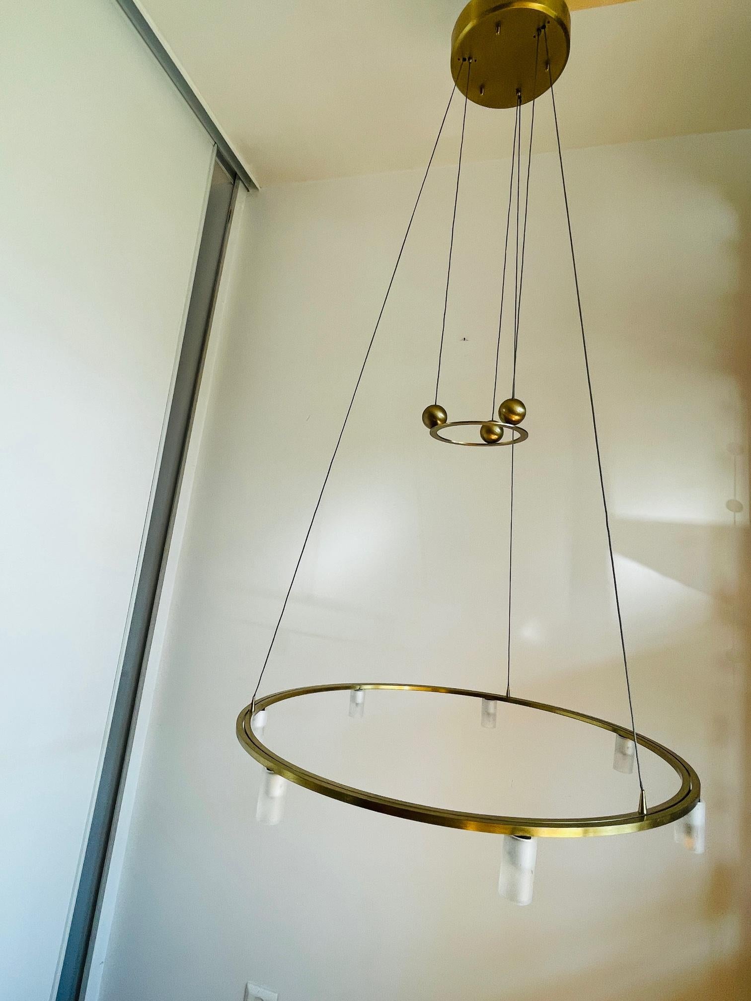 Contemporary Nlicht Lamp, Adjustable Chandelier by N Licht Germany, Brass Pendant Unique Lamp For Sale