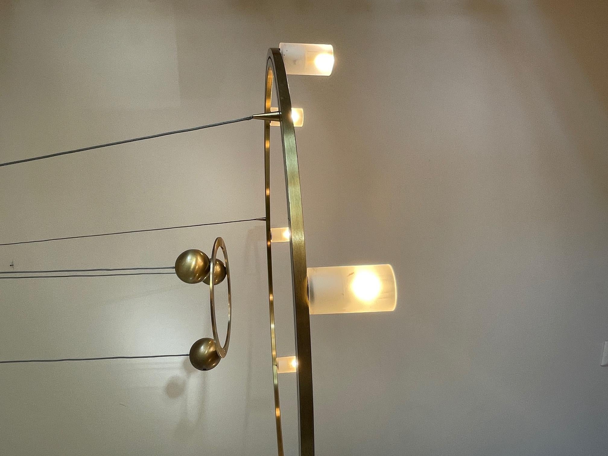 Nlicht Lamp, Adjustable Chandelier by N Licht Germany, Brass Pendant Unique Lamp For Sale 1