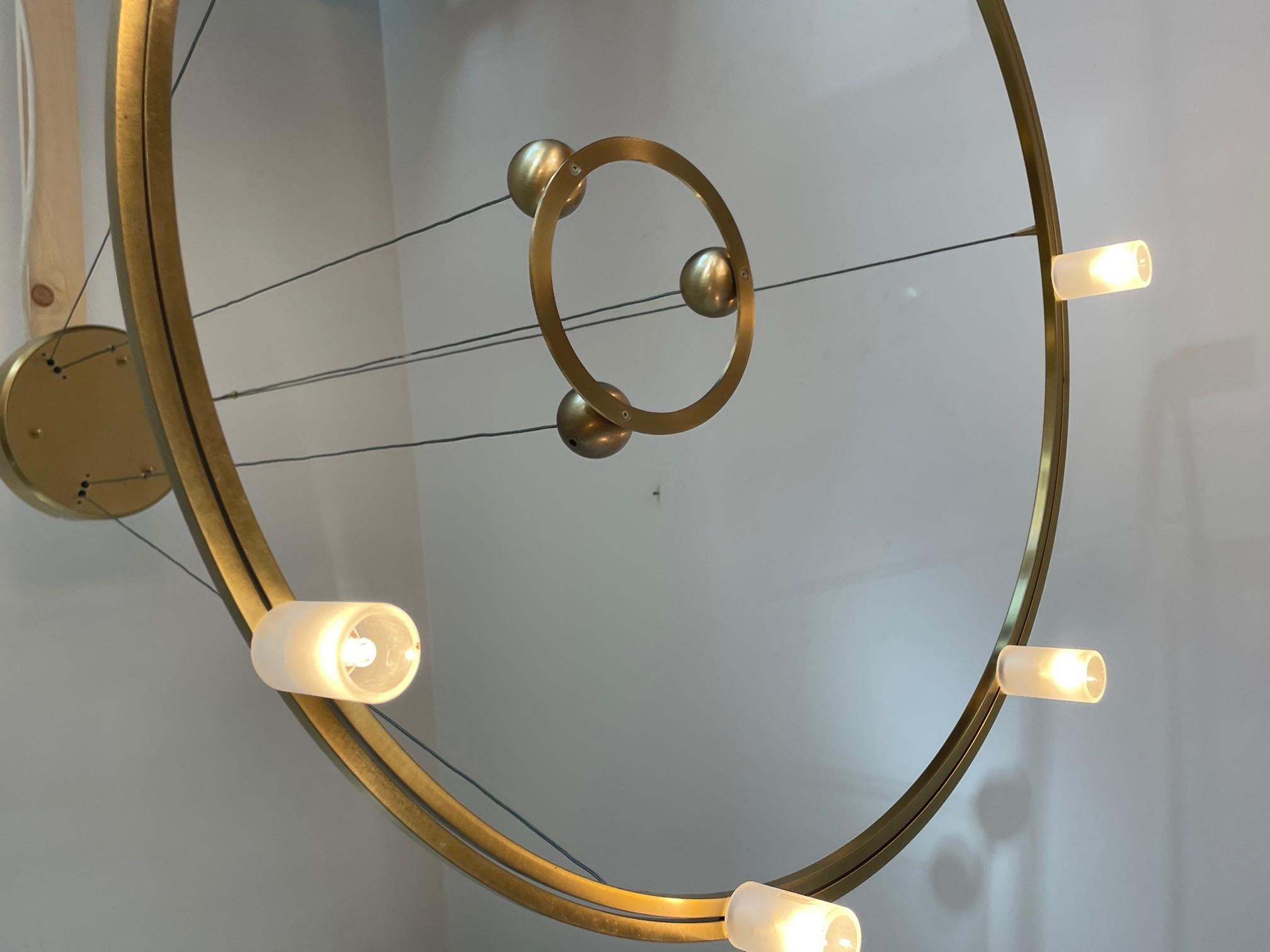 Nlicht Lamp, Adjustable Chandelier by N Licht Germany, Brass Pendant Unique Lamp For Sale 2