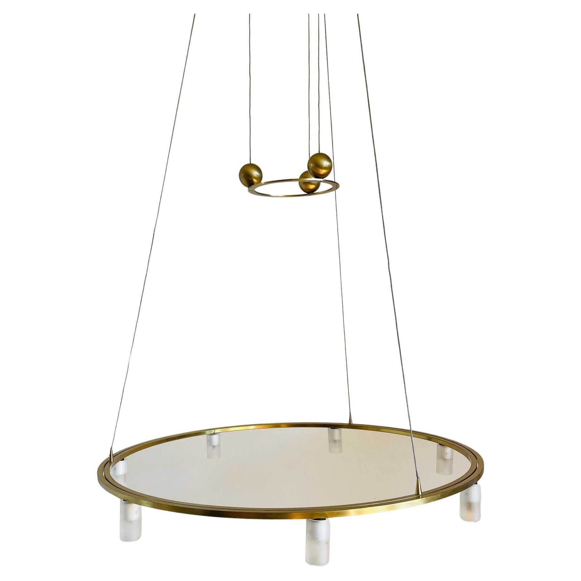 Nlicht Lamp, Adjustable Chandelier by N Licht Germany, Brass Pendant Unique Lamp