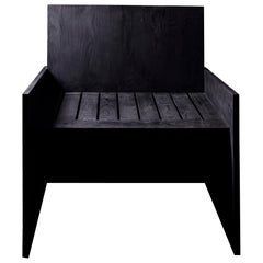 Chaise longue NM en pin noir massif par No Age Studio