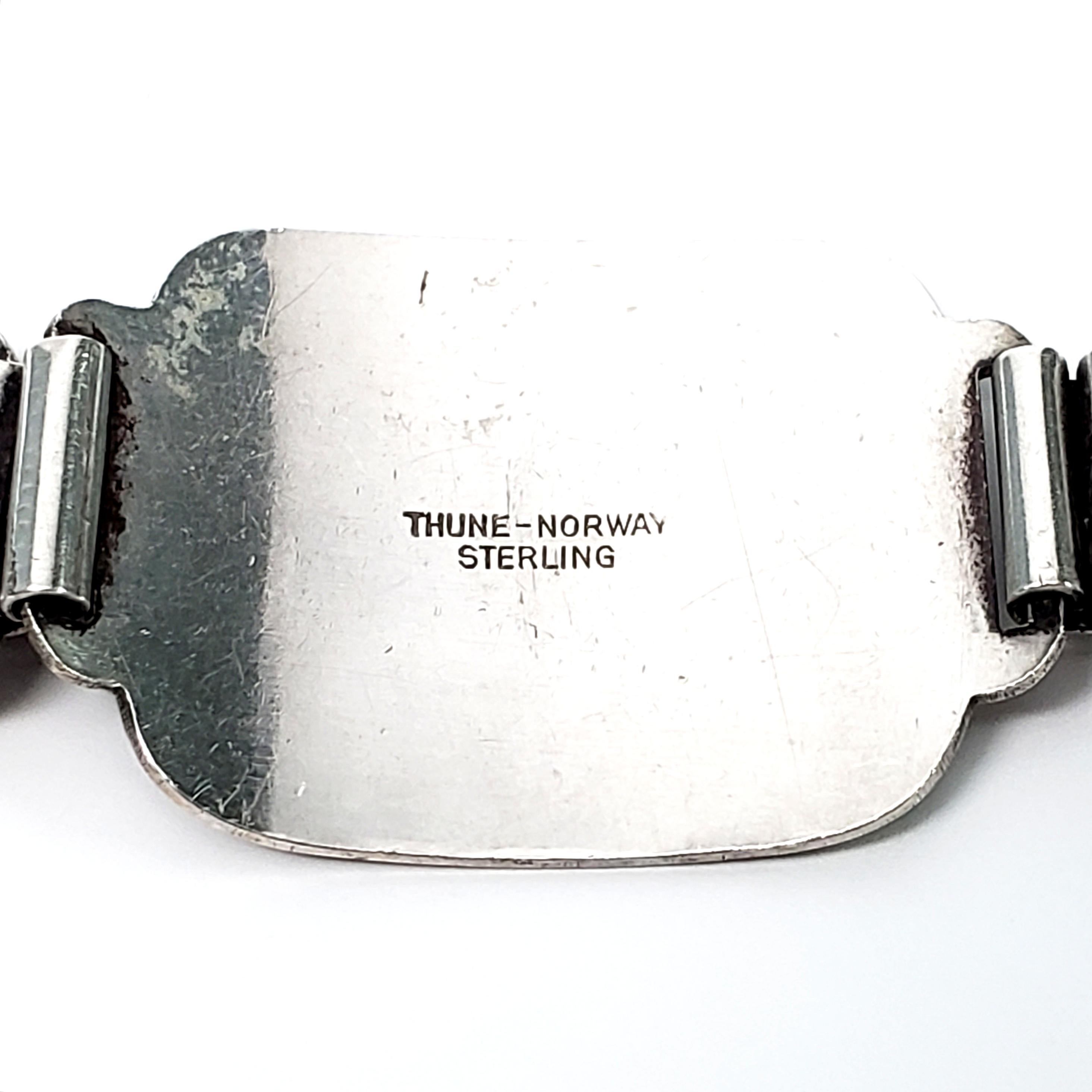 Women's NM Thune Norway Sterling Silver Marriage Scenes Panel Bracelet For Sale