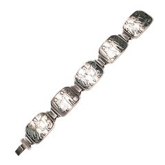 NM Thune Noruega Pulsera de plata de ley con panel de escenas matrimoniales