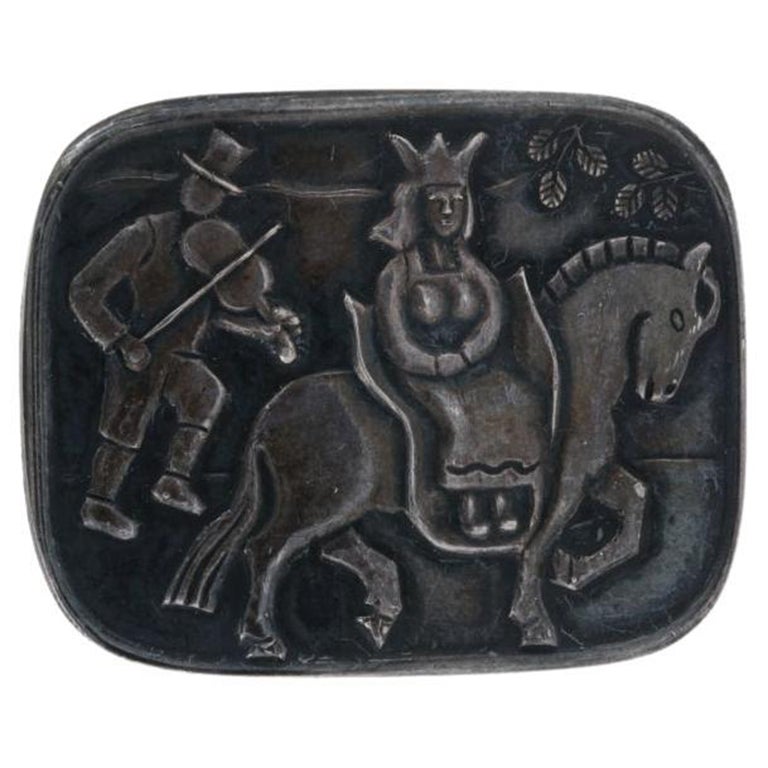 Broche del desfile nupcial de N.M. Thune, alfiler noruego de plata de ley en venta
