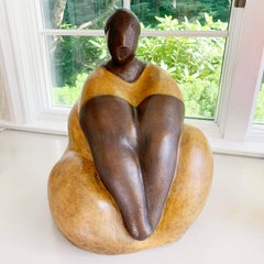 Used "Tranquility"  Bronze Sculpture with Patina and Lacquer Finish