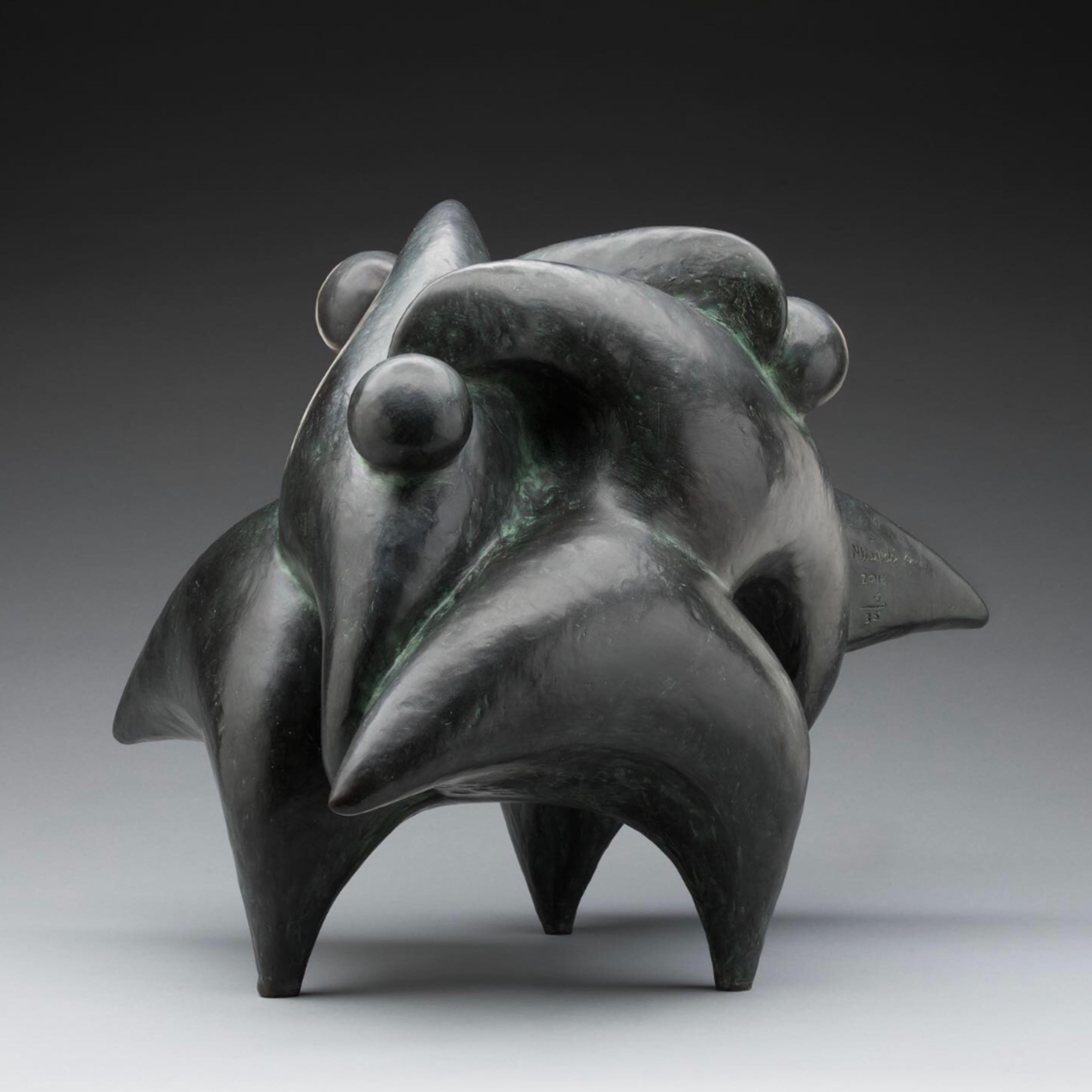 Nnamdi Okonkwo Figurative Sculpture - "Unity" Bronze with Patina and Lacquer