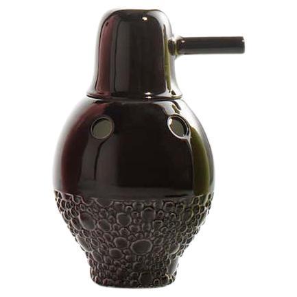 Nº 1 Zeitgenössische Vase aus glasierter Keramik Schwarz Showtime Kollektion im Angebot